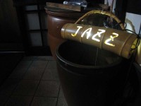 かねと食堂：１年に１回JAZZTOWNの日だけ飾られるJAZZ看板